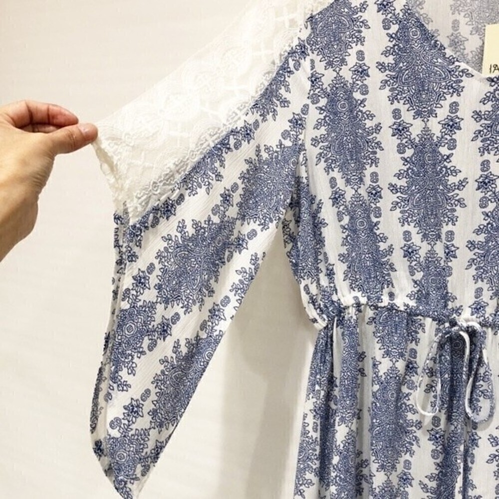AVAILABLE‎ Paisley Dress Blue Prints Size Small - Picture 5 of 8